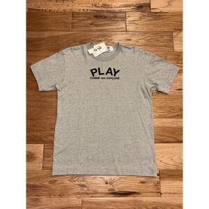 NWT COMME DES GARÇONS Play Black front logo Black Heart Back Logo Men's XL $140